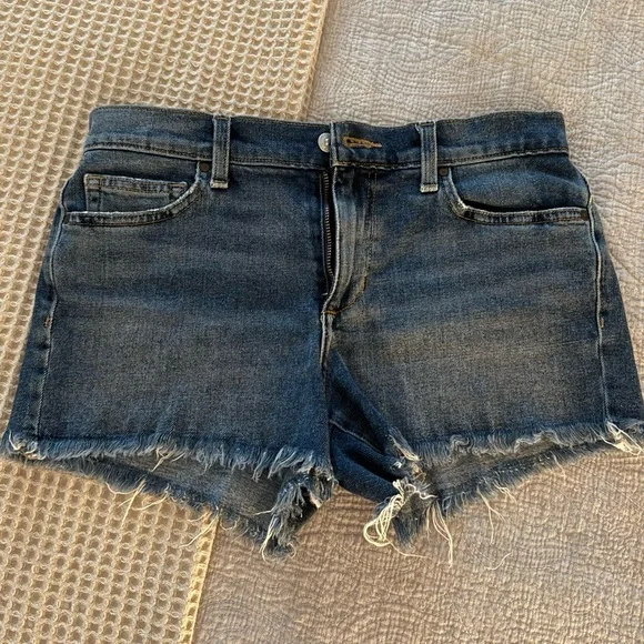 Joe's Jeans Dark Blue Frayed Hem Shorts - Picture 2 of 4